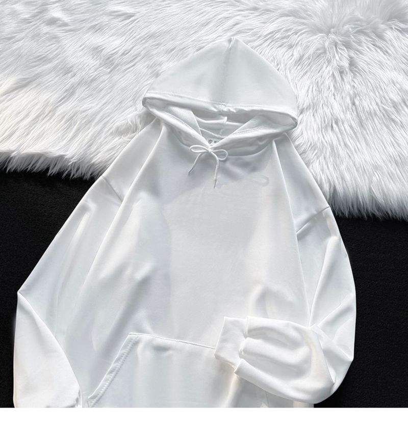 Neues einfarbiges Kapuzen-Sweatshirt für Herbst und Winter in Übergröße für Herren mit lockerer Passform im amerikanischen Stil, Fleecejacke für Studenten_voghion.com
