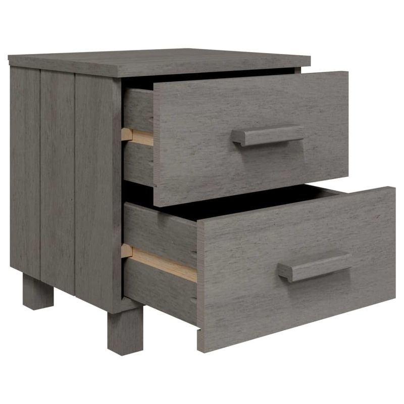 Bedside Cabinet HAMAR Light Gray 15.7"x13.8"x17.5" Solid Pinewood_voghion.com