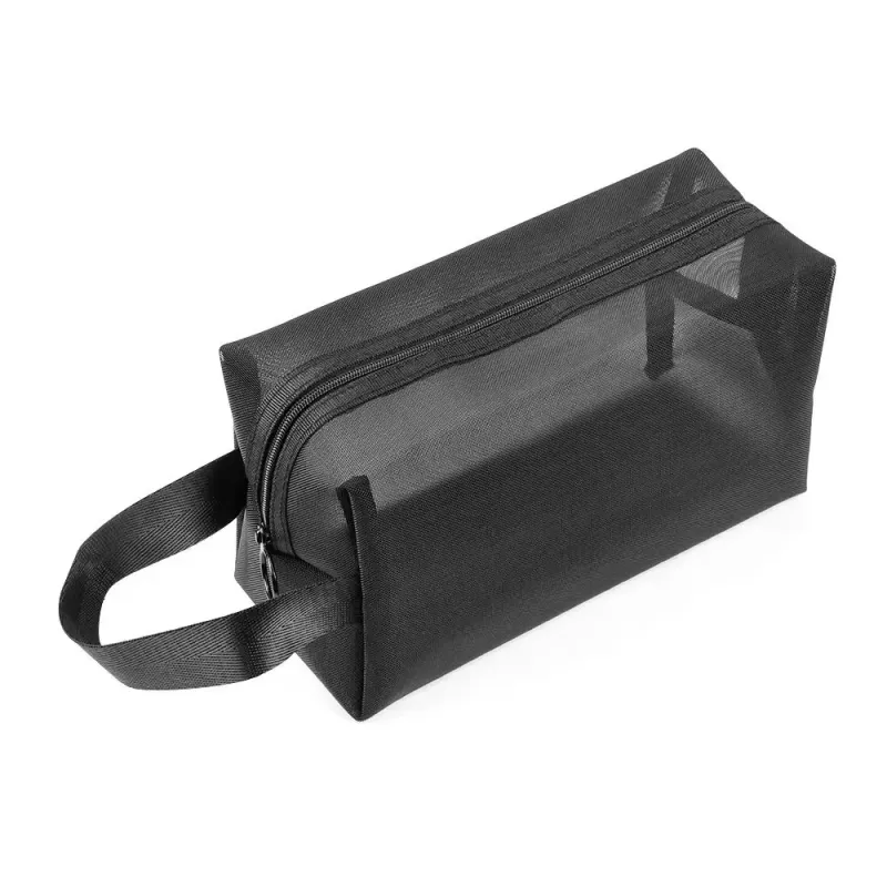 1PC Reise Schwarz Mesh Kosmetik Tasche Zipper Make-Up Für Frauen Waschen Toiletry Organizer Tragbare Lagerung Beutel 250318l_voghion.com