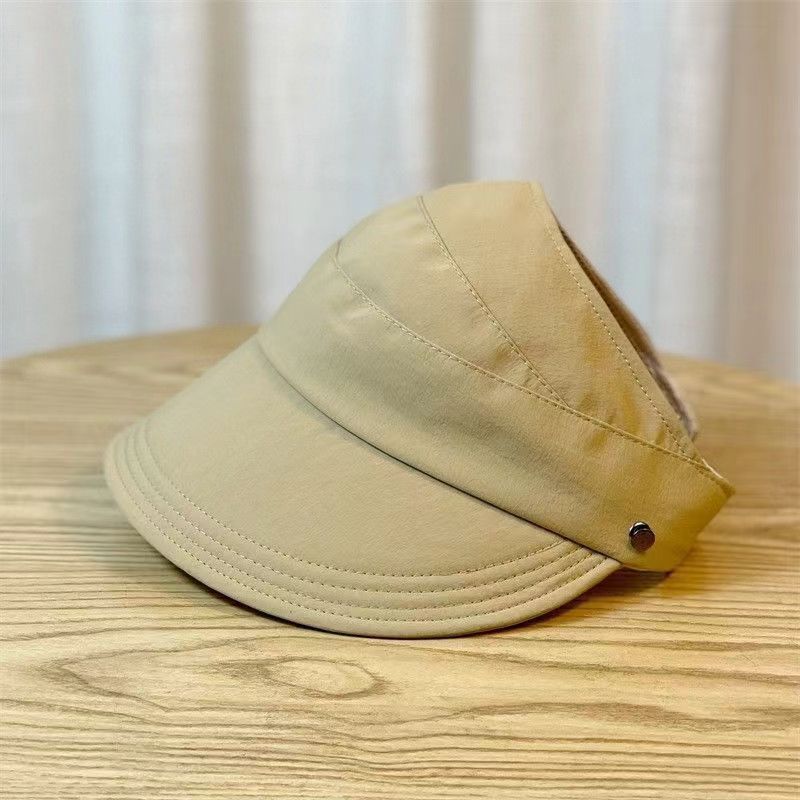 Cappello da pescatore con linguetta d'anatra, può legare una coda di cavallo per le donne in estate, sottile, traspirante, ad asciugatura rapida, con sole vuoto in alto_voghion.com