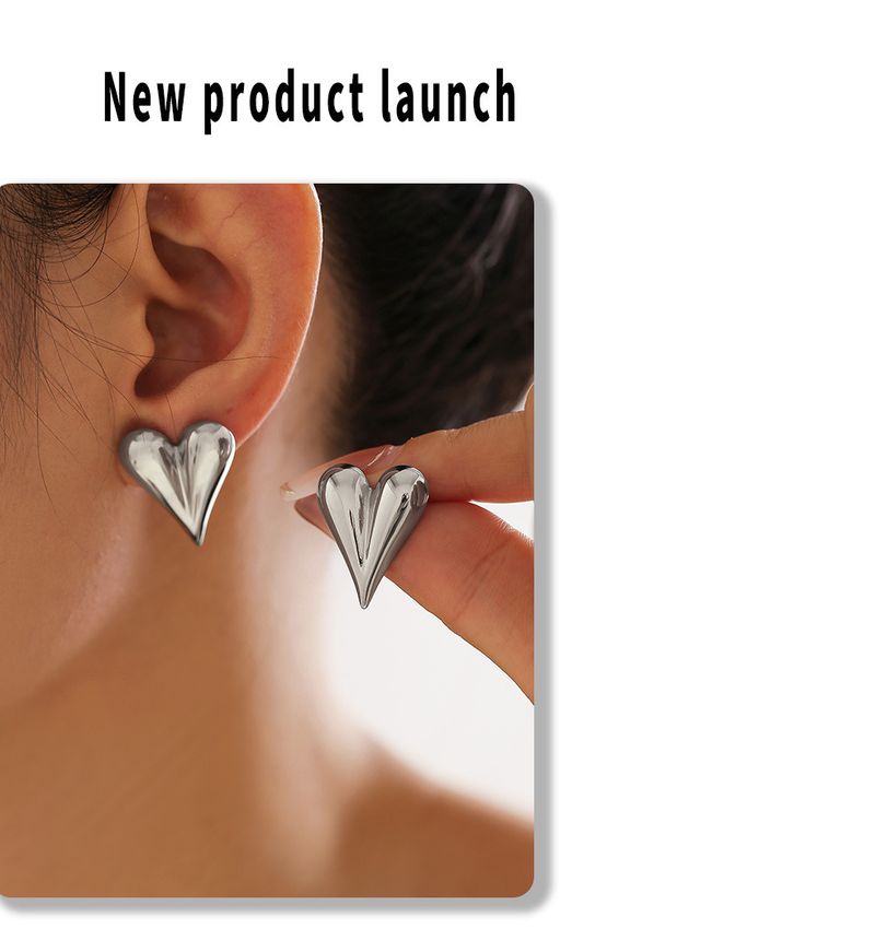 Geometric Love Earrings Women's Titanium Steel Earrings Summer Versatile Fashion Luxury Earrings_voghion.com