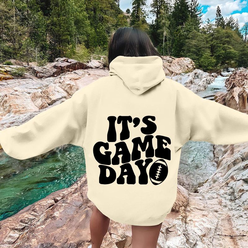 Felpa con cappuccio da donna in stile americano, taglie forti, con stampa di lettere, ampia, casual, alla moda, all'ingrosso_voghion.com