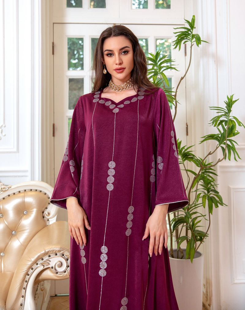 Eid muszlim parti ruha szatén abaya nőknek jalabiya ramadan hosszú ruhák abaya női gyémánt köntös kaftán vestidos largos 2025_voghion.com
