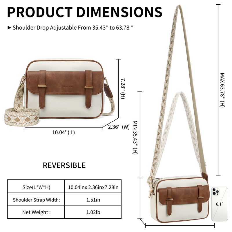 Borsa a tracolla larga da donna in pelle PU con blocchi di colore, 2025, per esterni_voghion.com