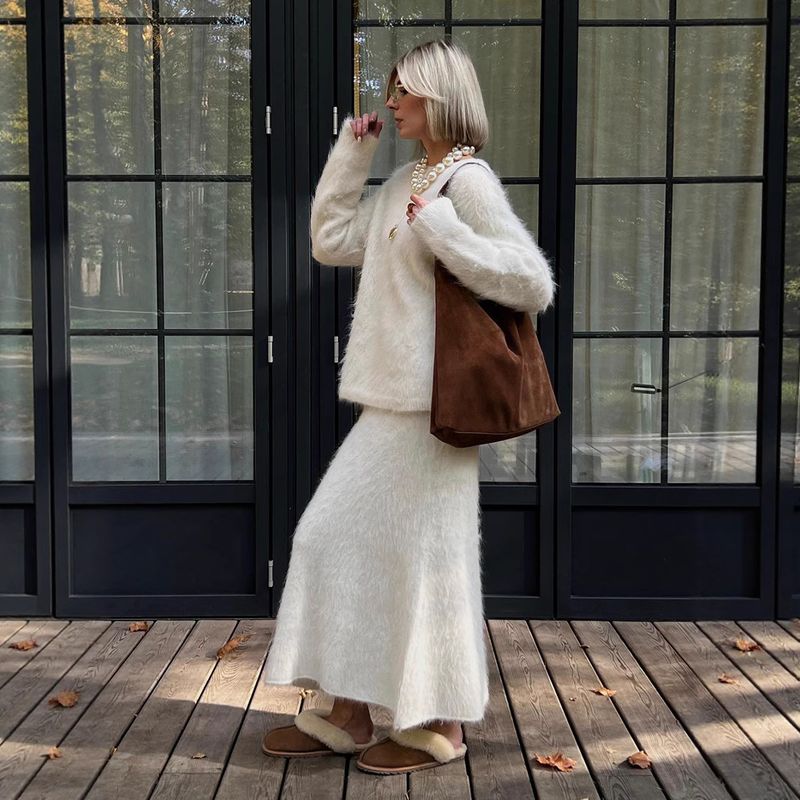 Dwuczęściowy sweter z dzianiny w stylu Ins Style na jesień i zimę 2025 dla kobiet_voghion.com