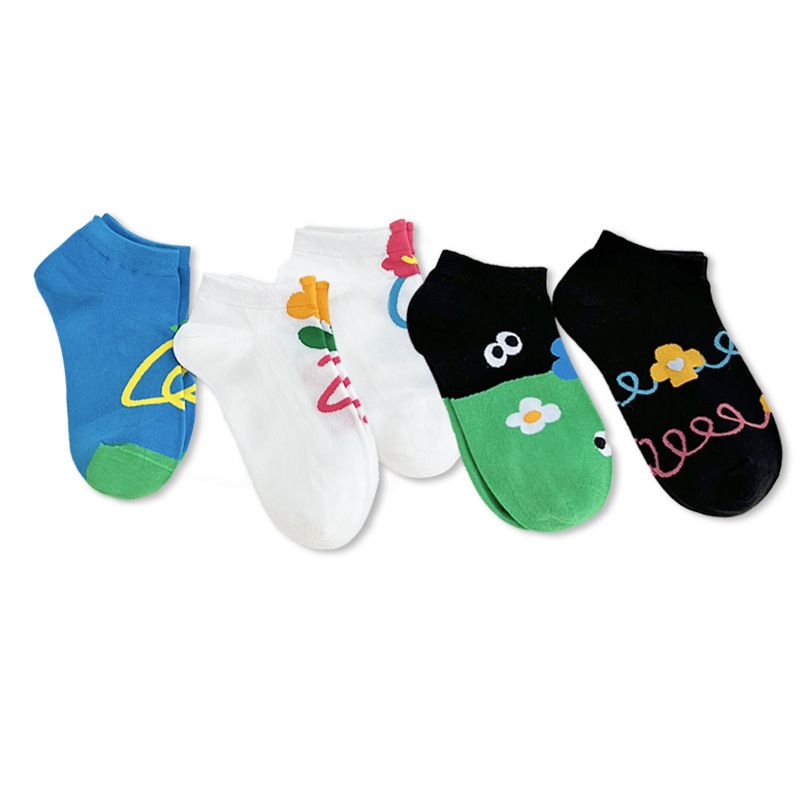 Calzini, calzini estivi da barca da donna, sottili, assorbenti del sudore e antiscivolo, e calzini invisibili a punta bassa in cotone._voghion.com