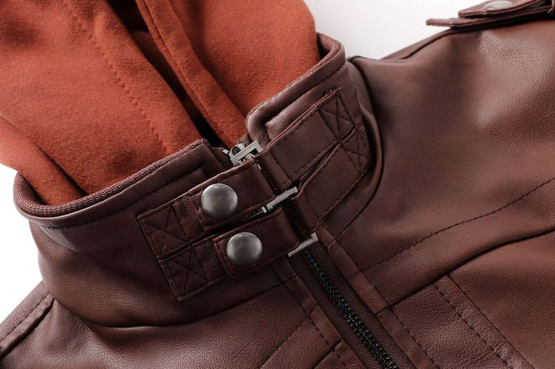 Giacca in pelle PU, giacca può essere rimossa, cappello, cappotto autunnale_voghion.com