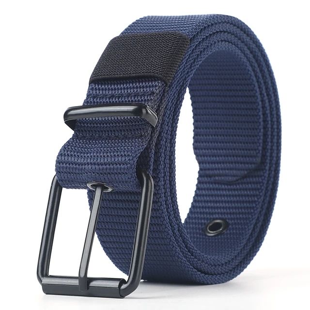 HOT Perforated canvas men's needle buckle student youth Korean version, versatile jeans belt, military training, extende_voghion.com