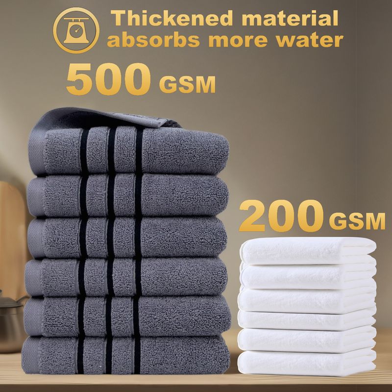 8-Piece 100% Cotton Towel Set - Includes 80x160cm Bath Towel & Face Towels Super Soft & Highly Absorbent For Bathroom & Spa_voghion.com
