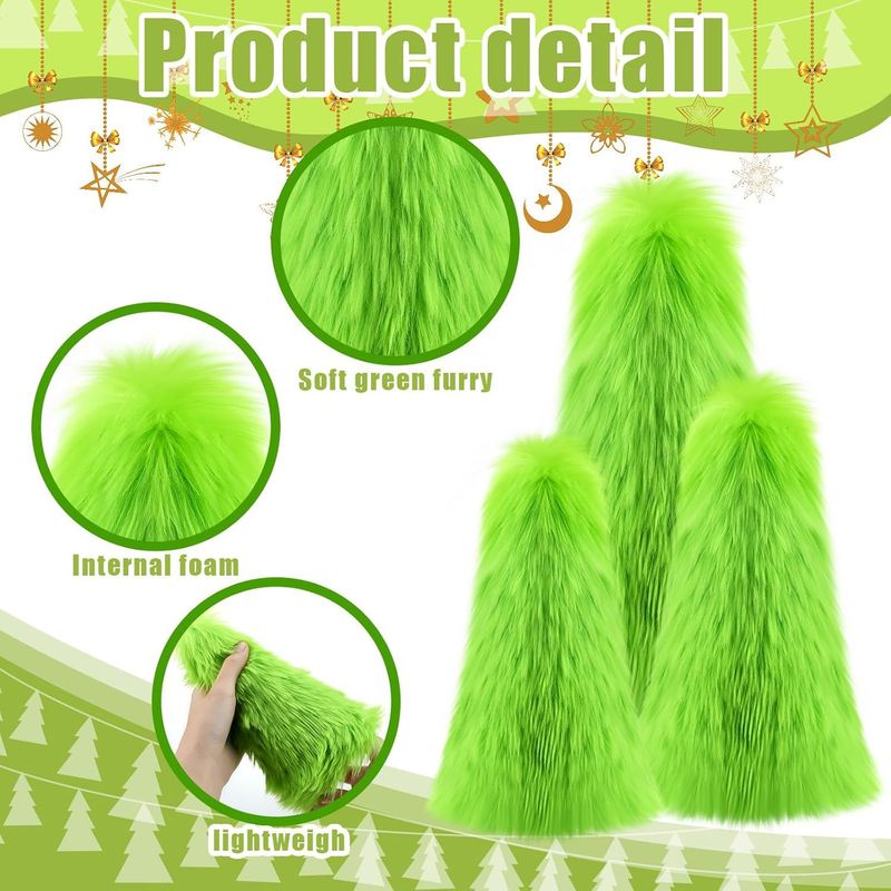 Party Supplies Christmas Day Christmas Atmosphere Green Plush Ornaments Christmas Tree Decoration Props_voghion.com