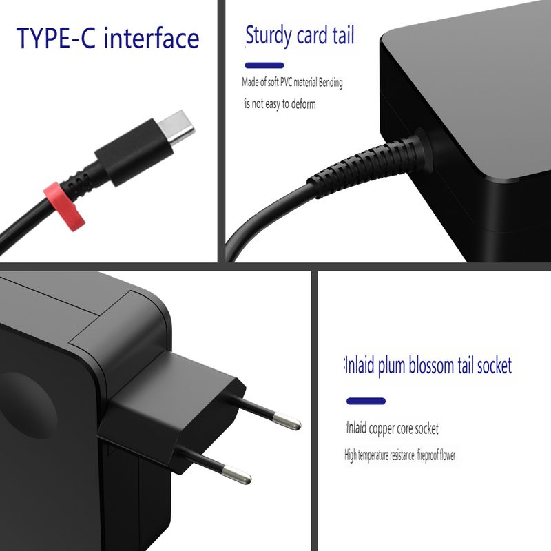 Cargador rápido USB-C de 65 W para portátiles - Adaptador de corriente PD de 20 V y 3,25 A_voghion.com