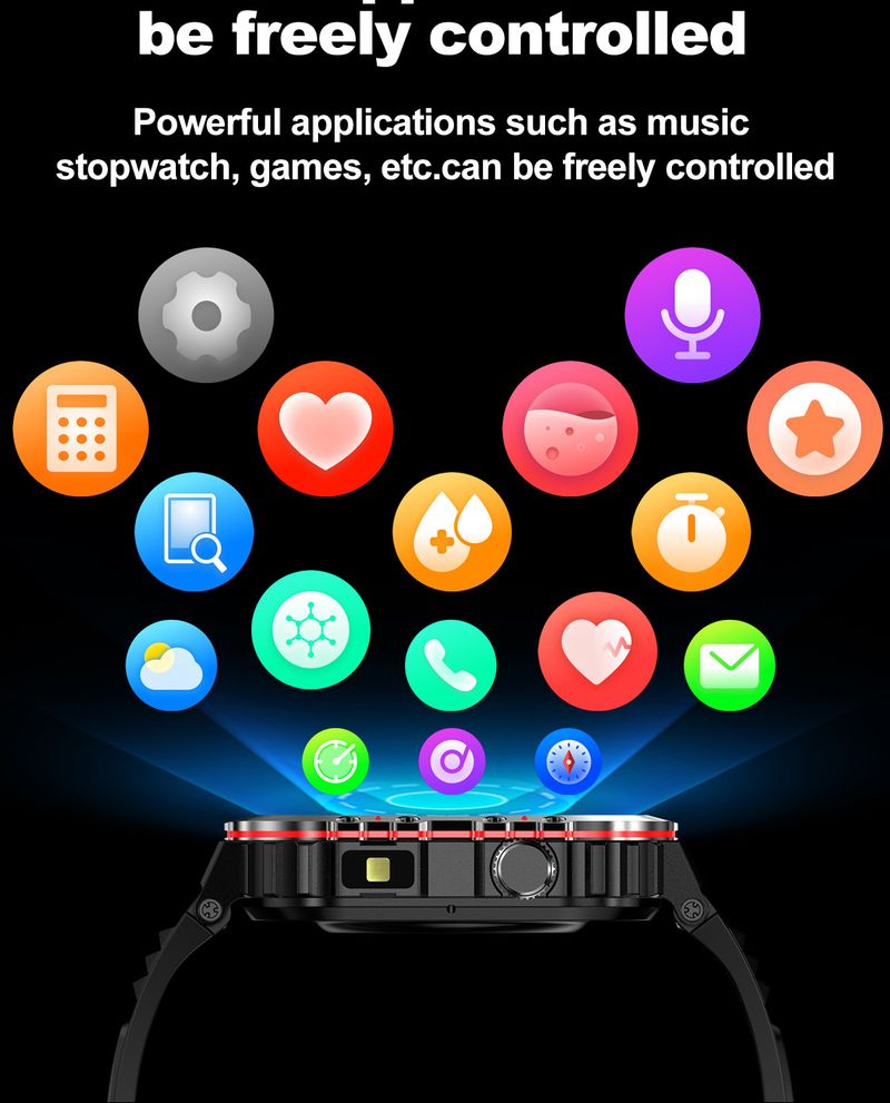 G45 Smartwatch Orologio LED Bussola a barile Monitoraggio della salute IP68 Impermeabile Sport Smartwatch_voghion.com