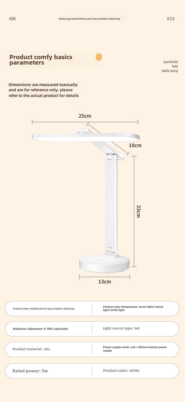 Lampada da tavolo per studenti, dormitorio, lettura, protezione degli occhi, grande testa, controllo touch, plug-in, lampada da comodino pieghevole a doppio scopo_voghion.com