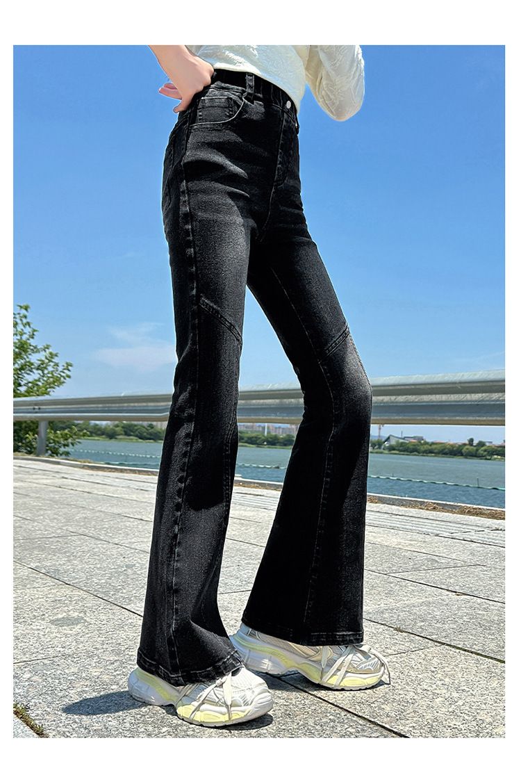 Børnetøj Piger Bukser Sommer Tynde Piger Sommer Casual Lige Store Børne Jeans Sommer Børns Tencel Bukser med Brede Ben_voghion.com