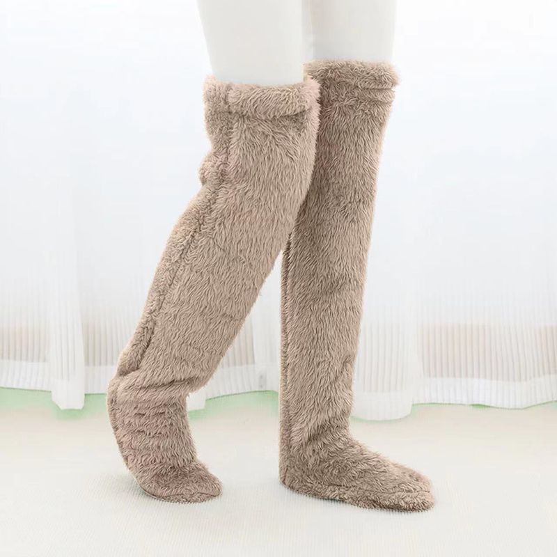 Calzini lunghi spessi e caldi per la protezione del ginocchio degli anziani, scaldamuscoli per dormire, coprigambe foderati in pile per gambe fredde_voghion.com