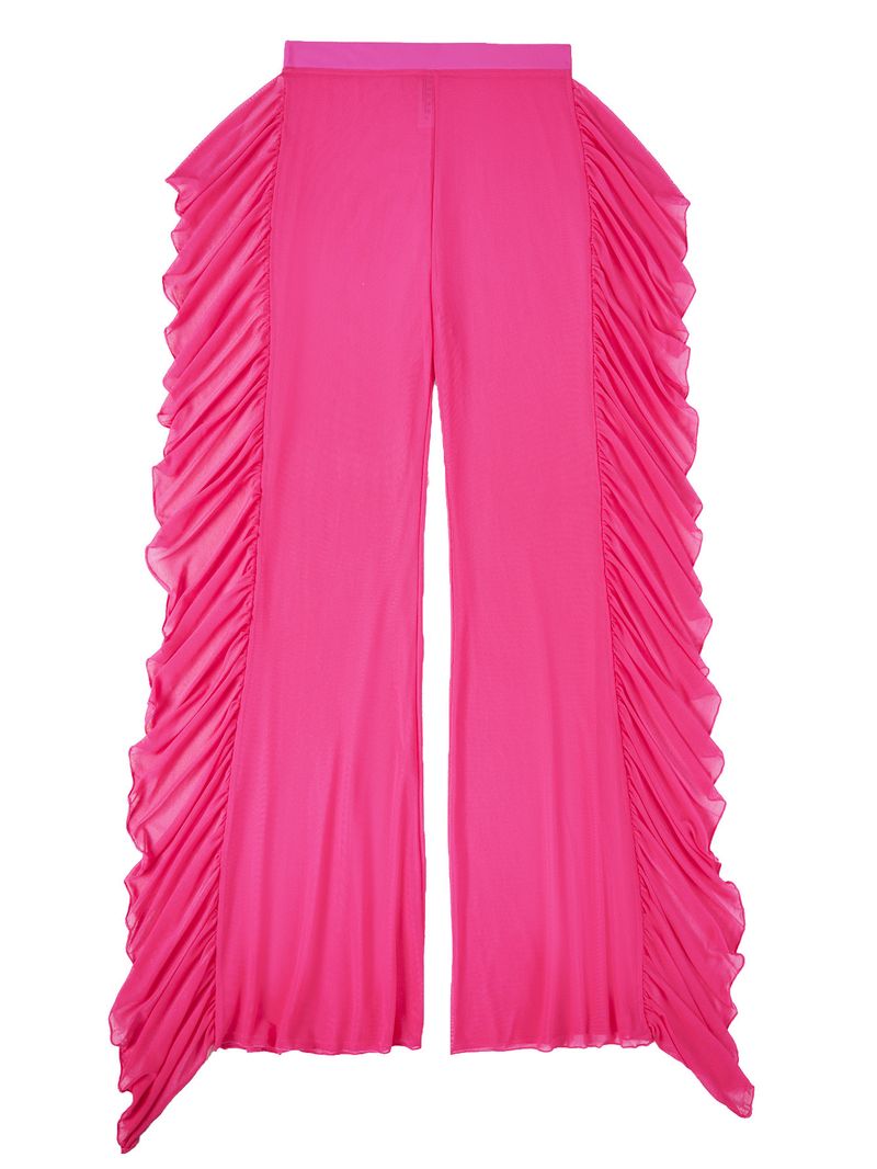 Dameskleding Pure Color Mesh Snel drogende broek Sexy bikini strand cover-up badpak vrouwelijk_voghion.com