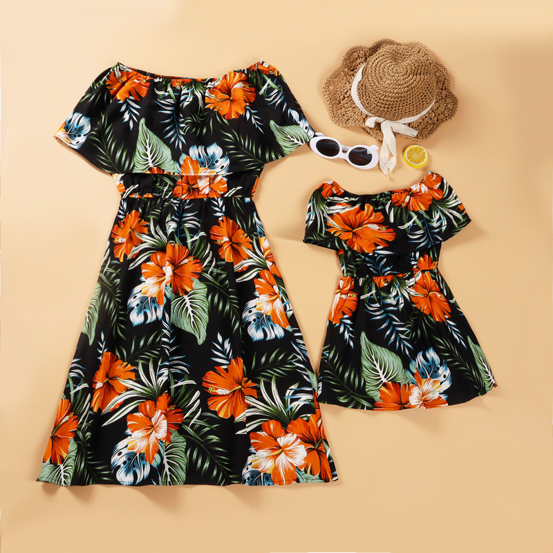 Ensemble chemise et robe parent-enfant commerce extérieur XX0129_voghion.com