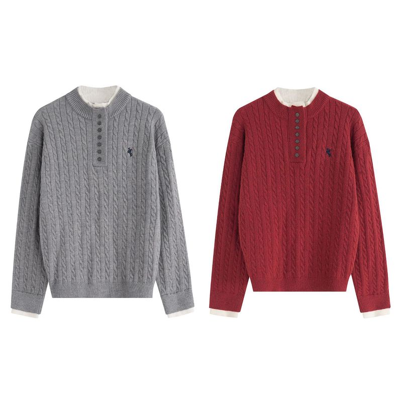 Eon Modish 25 Autumn New American Style Simple Versatile Two-Piece Knitted Sweater_voghion.com