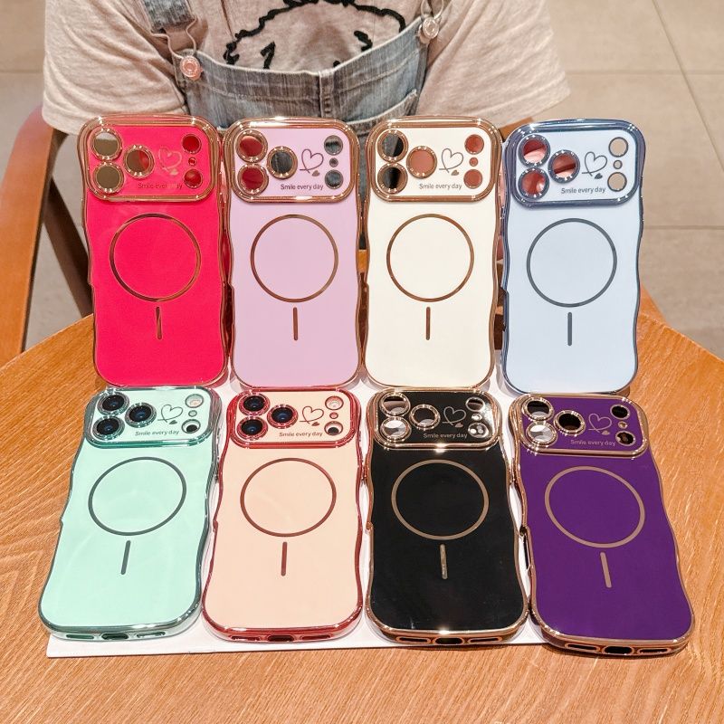 For Magsafe Magnetic Large Window Phone Case For IPhone 17 16 13 15 14 11 12 Pro Max Plus 16e 17 Air Shockproof Silicone Cover_voghion.com