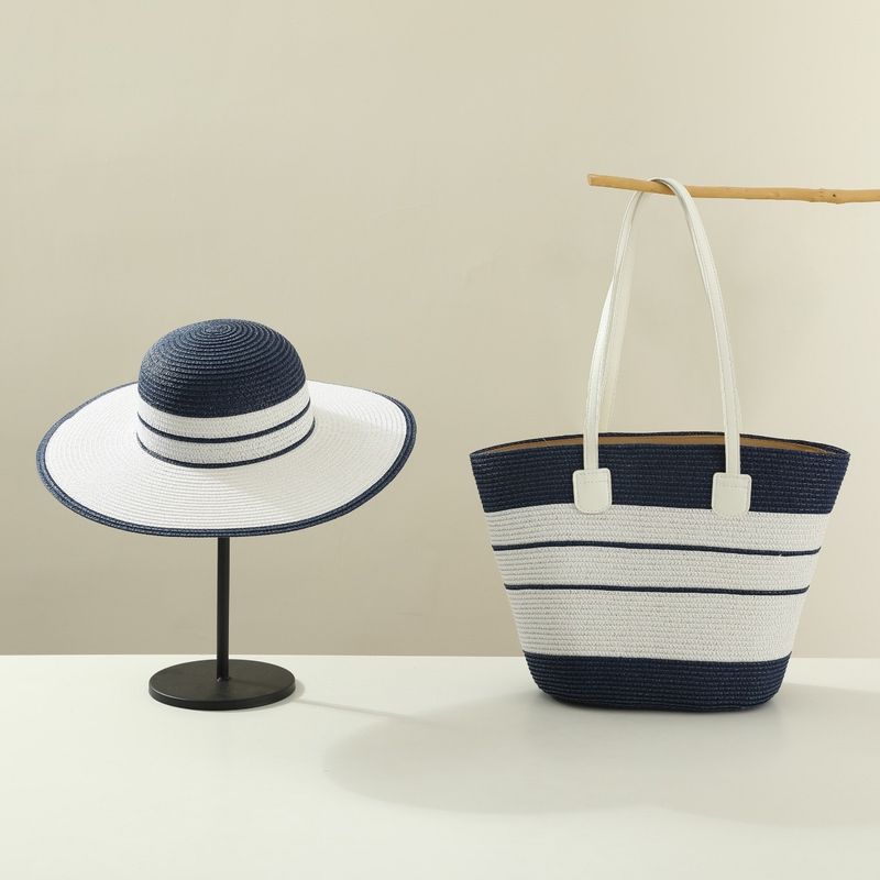 Damväskor Ny stråhatt väska Set Seaside Semester Fashionabla All Match Solskydd Solskydd Resor Stor kapacitet tygväska_voghion.com