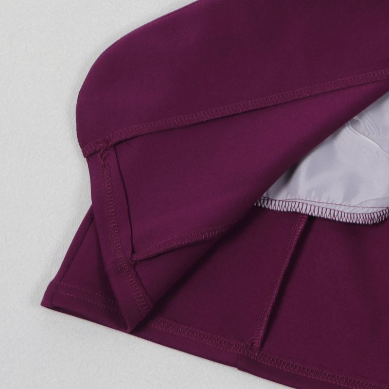 Traje de dos piezas ajustado de manga larga con perlas para mujer_voghion.com
