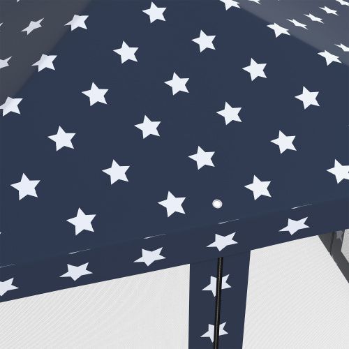 Outsunny 10' X 10' Pop Up Canopy Tent With Netting, Instant Gazebo, Ez Up Screen House Room With Carry Bag, Height Adjustable, For Outdoor, Garden, Patio, American Flag_voghion.com