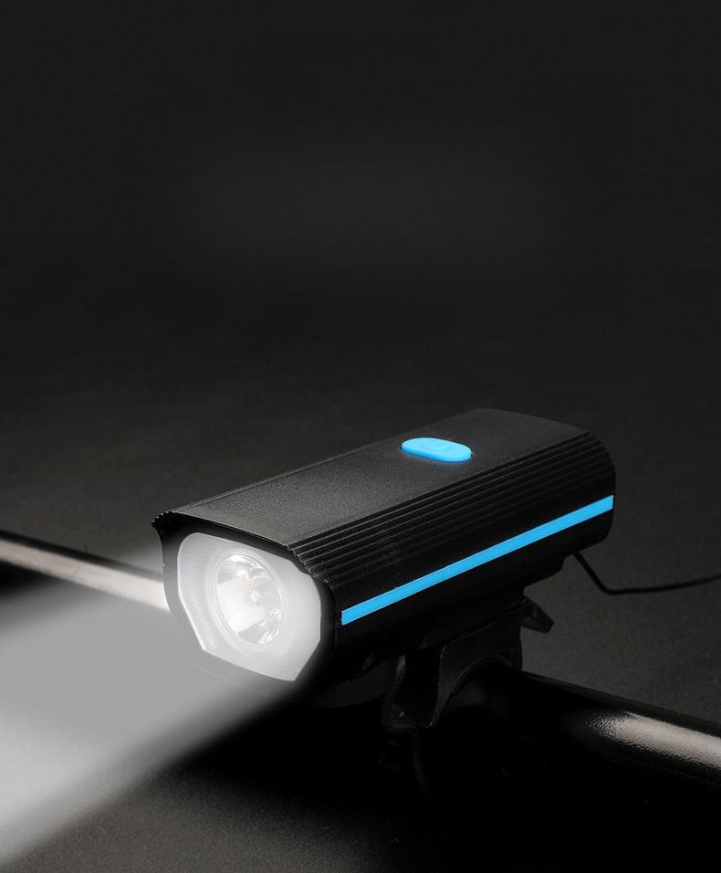 New Product Bicycle Two-in-One Mountain Bike USB Rechargeable Front Light With Bright Flashlight Horn_voghion.com
