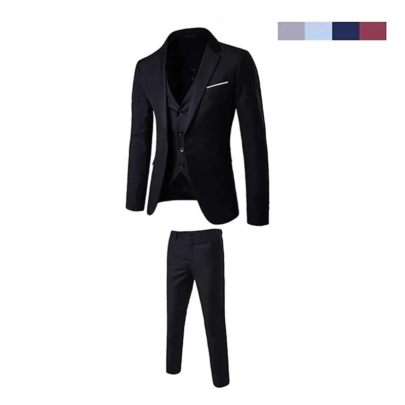 Ensemble trois pièces pour homme adulte, gilet et pantalon, style décontracté ou formel, idéal pour l'exportation européenne et américaine._voghion.com