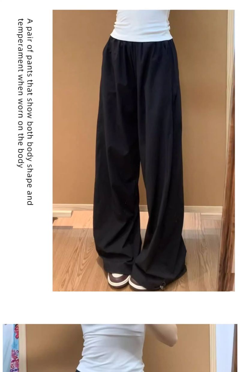 Calça cargo feminina de cintura alta, verão 2025 - Calça de trabalho leve, fluida e versátil com bainha ajustável, respirável e elástica para uso casual_voghion.com