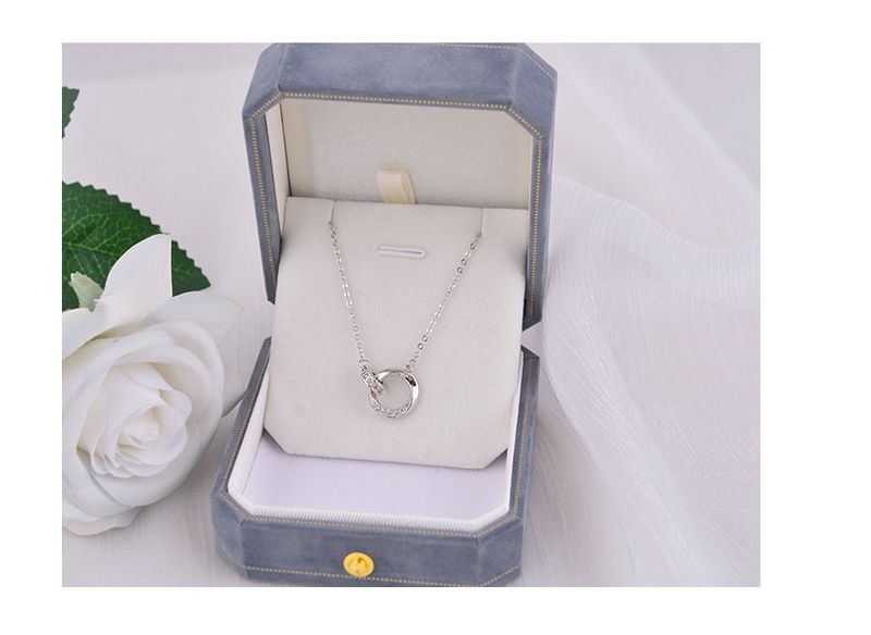 Mobius Necklace For Women, Light Luxury Niche Design, Pure Silver Collarbone Chain, 2024 New Model With Engraving_voghion.com