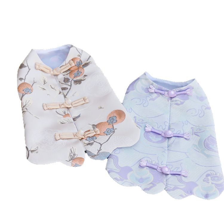 Robe pour animal de compagnie, costume Tang, tenue de Nouvel An de style chinois pour chat et chien, vêtements pour bichon et poméranien_voghion.com