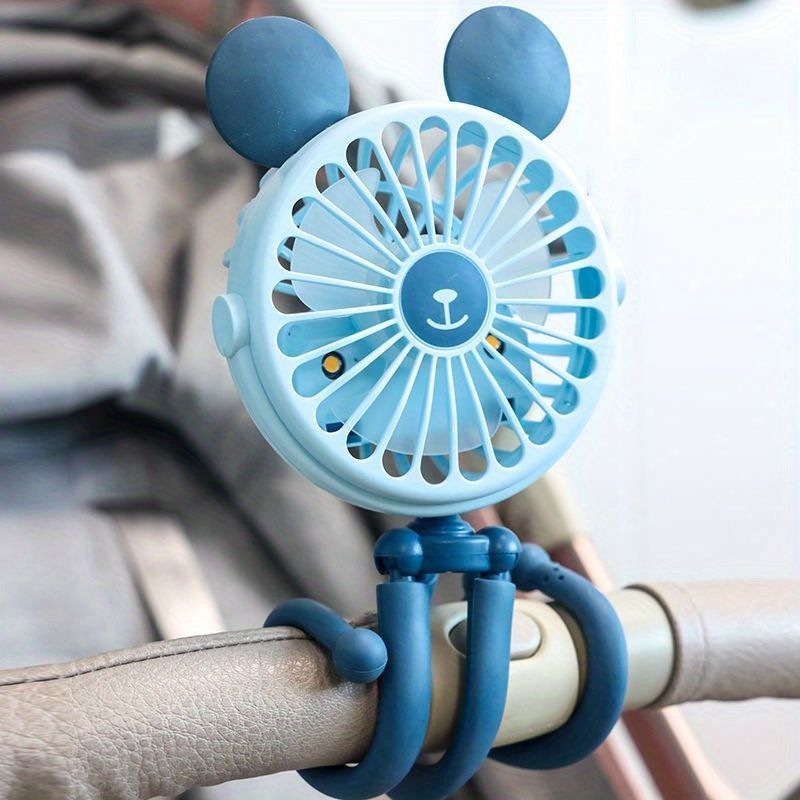 Baby Stroller Fan With Clip; Octopus Shapoed Funny Fan With Flexible Tripod Wrapped; USB Rechargeable Fan_voghion.com