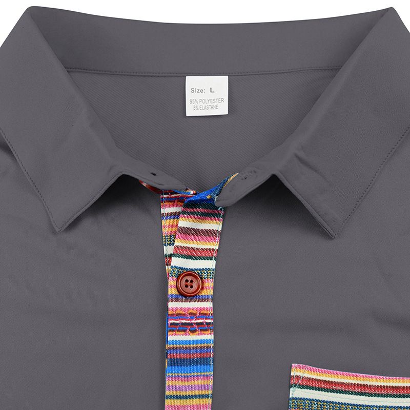 Men's Clothing TK New Summer Men's Loose Casual Light Luxury Bohemian Style Contrast Color Shirt Short Sleeved Cardigan_voghion.com