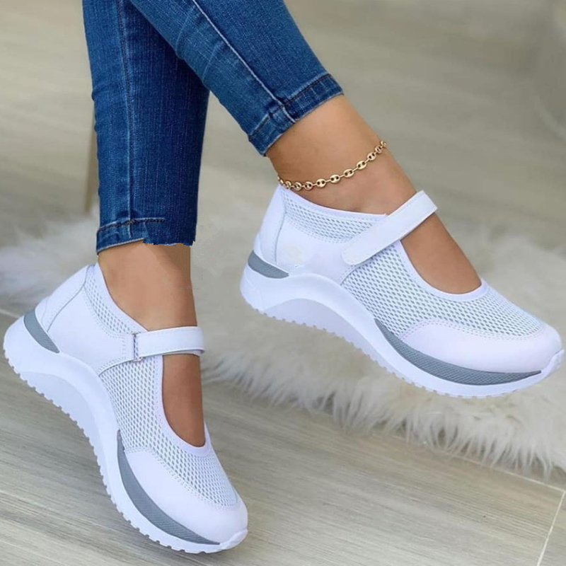 Moda donna vulcanizzata S piattaforma tinta unita appartamenti scarpe da donna casual zeppe traspiranti da donna che camminano_voghion.com