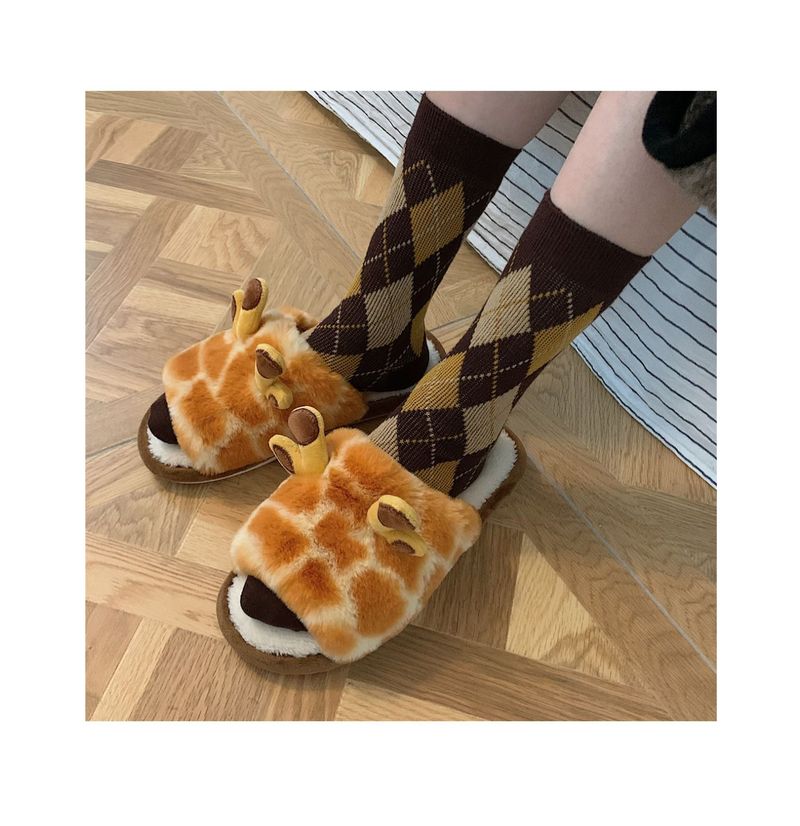 Scarpe invernali da donna, nuove, calde, imbottite in cotone, con motivo a giraffa, in peluche, per studenti_voghion.com
