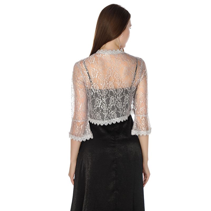 Robe de mariée élégante en dentelle, châle de demoiselle d'honneur, cheongsam, châle de soirée, mode féminine, petit gilet assorti_voghion.com