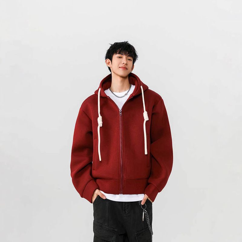 American Style College Cheanfit Cardigan Sweatshirt For Men Spring And Autumn Couple Trendy Brand High-end Cool Jacket_voghion.com