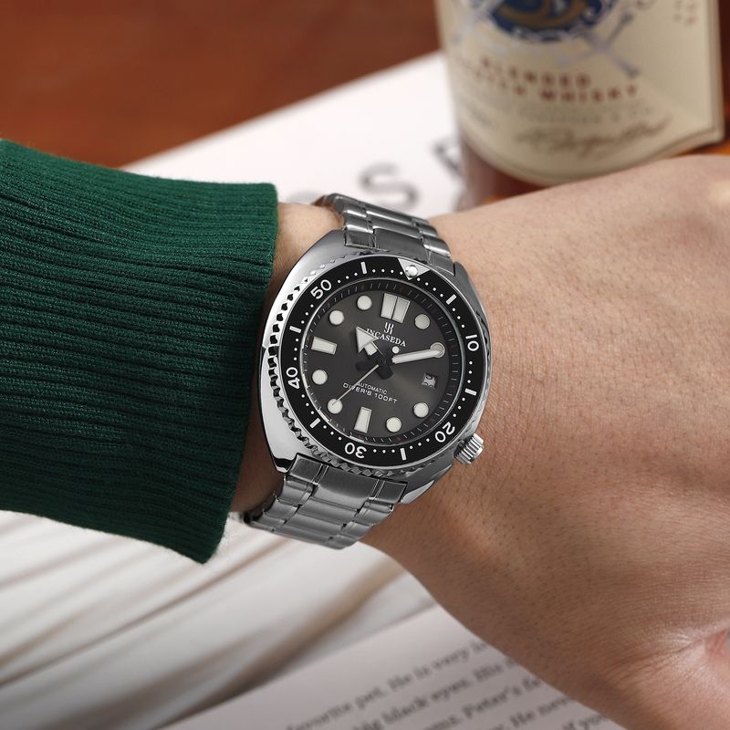 Nuovo orologio subacqueo INCASEDA da uomo, completamente automatico, con meccanismo cavo, classico, luminoso, modello Ghost Water_voghion.com
