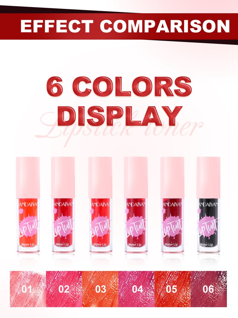 HANDAIYAN 6-Color Lip Stain Liquid Lipstick Set - Long - Lasting & Moisturizing, Non - Stick Cup, Makeup Best - Seller, For Hydrating Lip Glaze Look_voghion.com