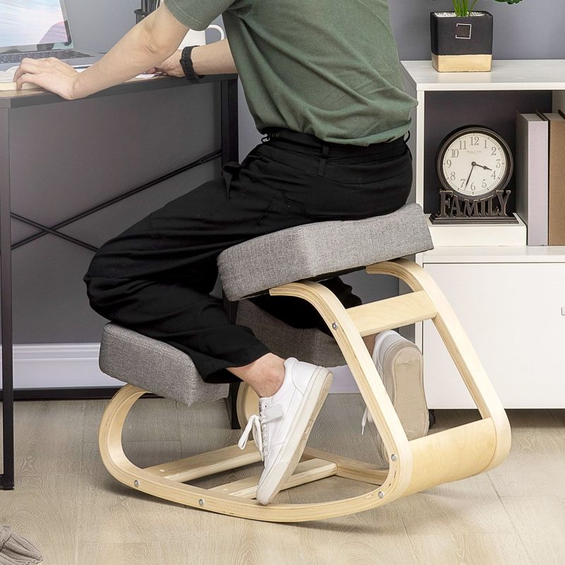 Kniestuhl Ergonomisch Aus Birkenholz, Bis 120 Kg, Grau_voghion.com
