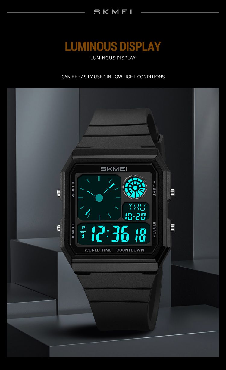 5 Wecker Männliche Militärsportuhren Analoge Digitalanzeige Mehrere Zeitzonen Wasserdichte Schwimmuhr für Herren_voghion.com