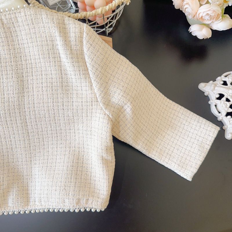 Costume pour enfant, nouvelle collection automne, fille, bébé, tendance, élégant, dentelle, tempérament, veste, jupe courte, tempérament, costume deux pièces, tendance_voghion.com