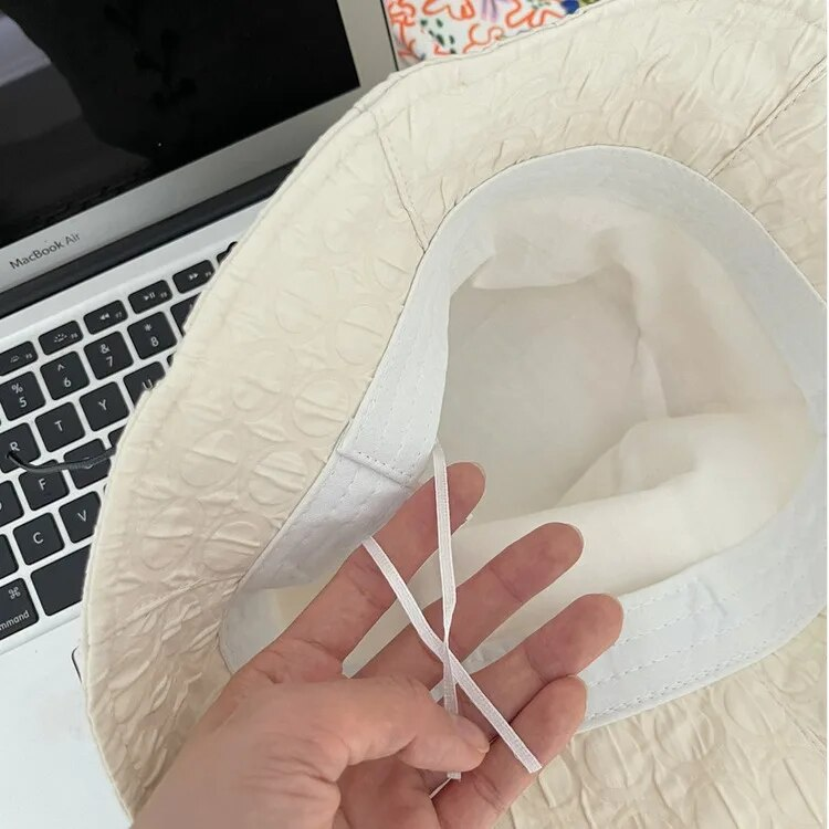 Chapeau de pêcheur à bretelles pour fille très douce, nouveau printemps et été, Style coréen, doux et polyvalent, couvrant le visage, Protection solaire, chapeau seau respirant_voghion.com