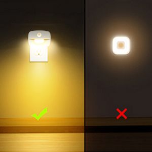 Confezione da 4 luci notturne dimmerabili con sensore di movimento per casa, camera da letto, cucina, corridoio, luce bianca calda 2800-6500K con spina_voghion.com