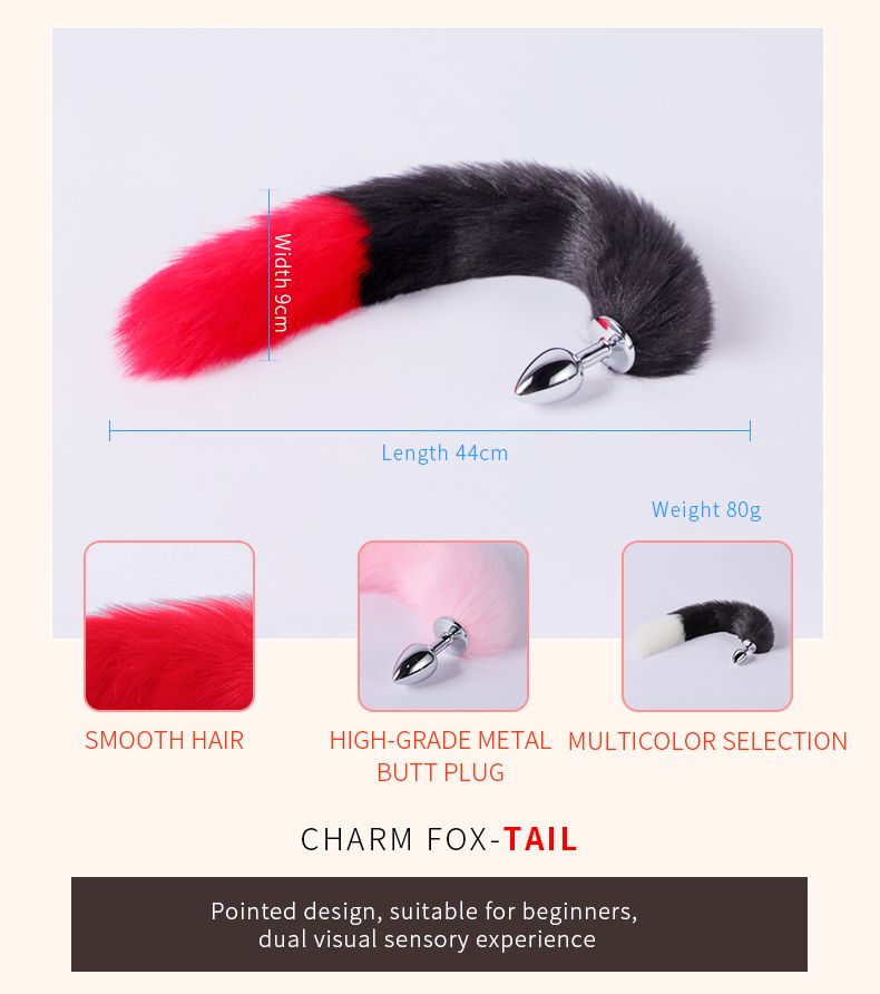 Lupo nero, coda di volpe carina, dilatatore anale, fascette con orecchie di gatto, set, morsetto per capezzoli, collare per il collo, cosplay erotico, giocattoli intimi_voghion.com