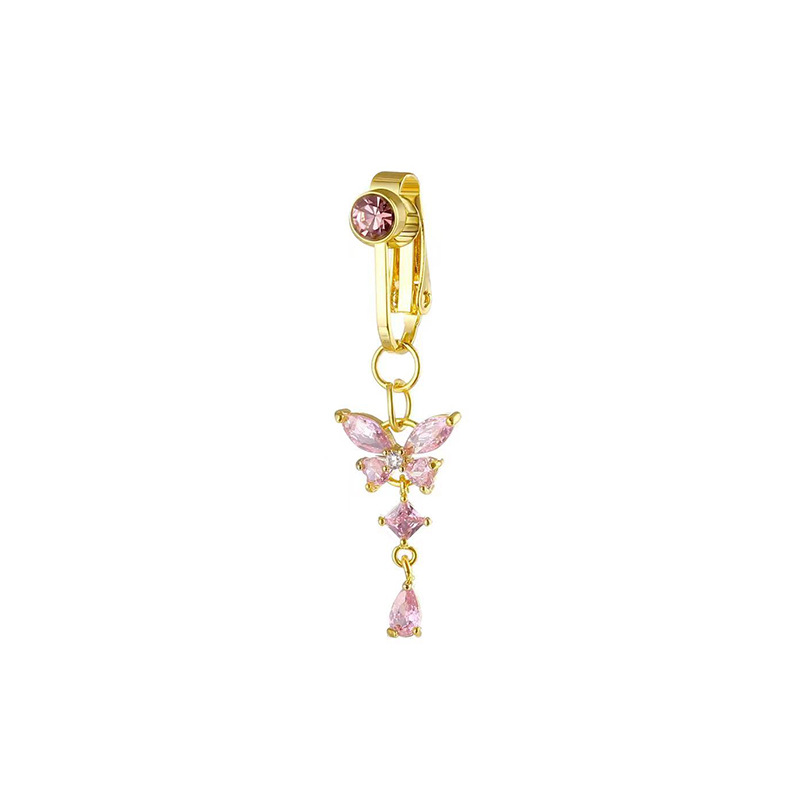Simpatica farfalla in acciaio inossidabile piercing all'ombelico anelli di danza lucida per la pancia gioielli penetranti per il corpo anello per ombelico per donne ragazza_voghion.com