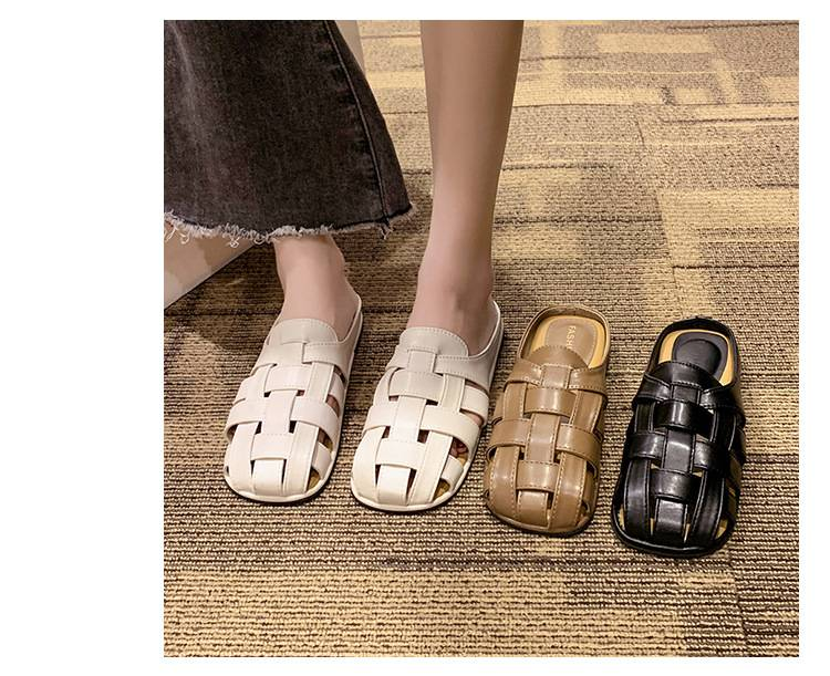 Ciabatte Baotou di senso avanzato da donna indossano un pedale nell'estate 2024 nuovi sandali da tempo libero Joker Mueller con temperamento francese_voghion.com
