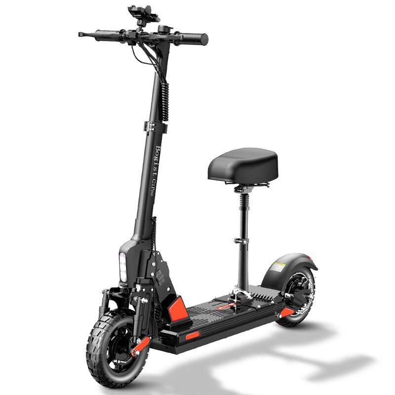 BOGIST C1 Pro 500W 10'' elektrisk scooter med 48V 13AH-40KM eller 20AH-70KM, aftageligt sæde, Triple Shockproof System, taske, lås og smartphoneholder_voghion.com