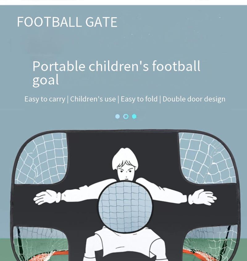 Porta da calcio pieghevole due in uno e attrezzo da tennis - Giocattolo portatile per l'allenamento multi-sport dei bambini_voghion.com