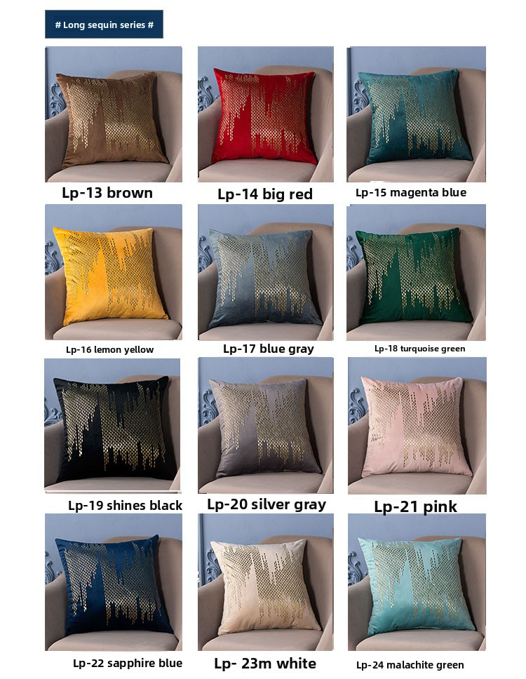 Samt-Kissenbezug mit Glitzer – 45 x 45 cm, luxuriöser Dekokissenbezug für Sofa, Bett und Auto – weicher Plüsch mit Füllung aus PP-Baumwolle (optional)_voghion.com